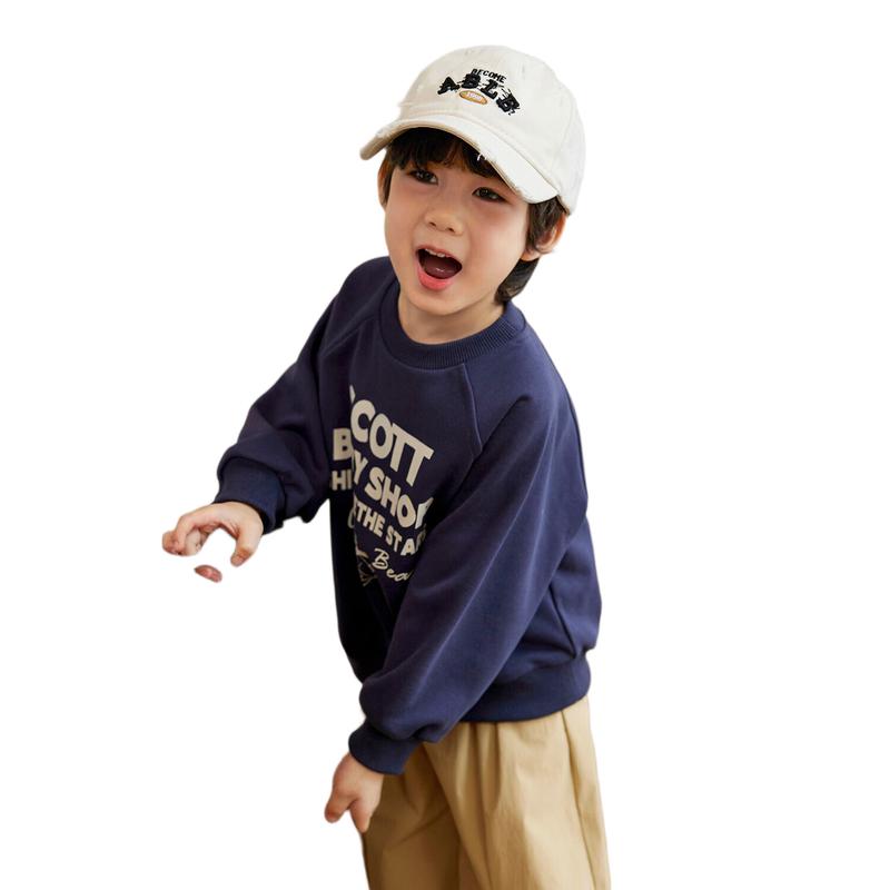 LUSON Boys' Soft Printed Crewneck Sweatshirt