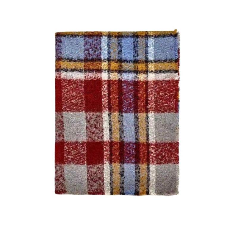 

Retro classic plaid imitation cashmere scarf versatile warm plaid shawl autumn and winter advanced sense widened thick scarf
