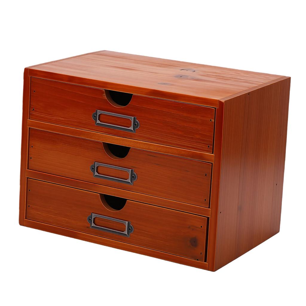 Armoire d'apothicaire empilable, bureau à 3 tiroirs, style vintage, boîte de rangement en bois pour fiches de bibliothèque, papeterie, fil à broder, couture et loisirs créatifs