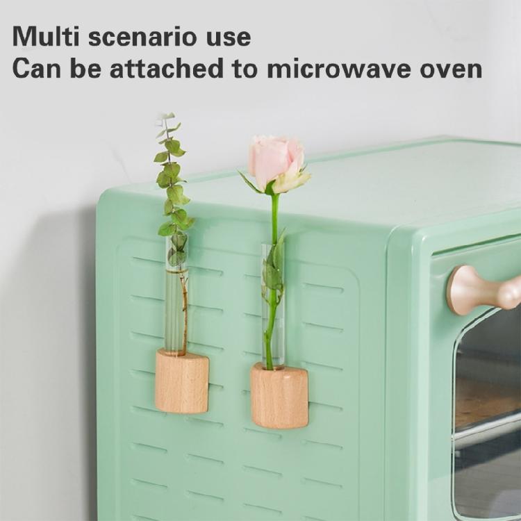 Mini Magnetic Vase for Fridge Wood and Test Tube Designs Refrigerator Magnet Flower Holder Planter for Home Decoration