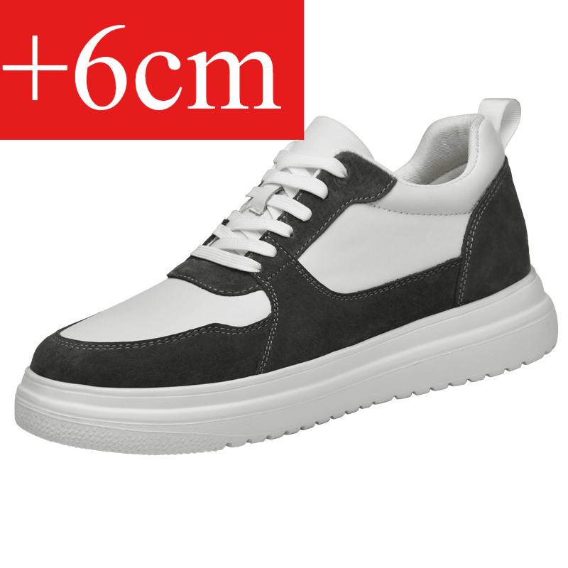 Big Size Lift Men Sneakers Elevator Shoes Heightening Height Increase Insole 7-8CM High Heels Shoes Leather Sport Shoes
