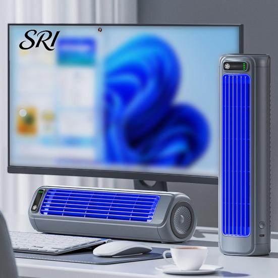 Compact Cooling Fan Portable Air Conditioner Rechargeable Wall-Mounted with 3 Speeds & Silent Bedroom LED Touch Screen Cooler for Kitchen Bathroom