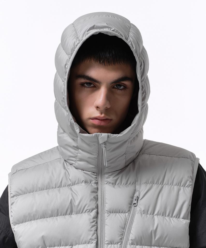 Musinsa Standard [City Leisure] Hooded Light Down Vest [Light Grey]