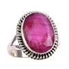 Red Ruby(Simulated) Gemstone Handmade 925 Sterling Silver Gift Ring S.6.5 W7B54