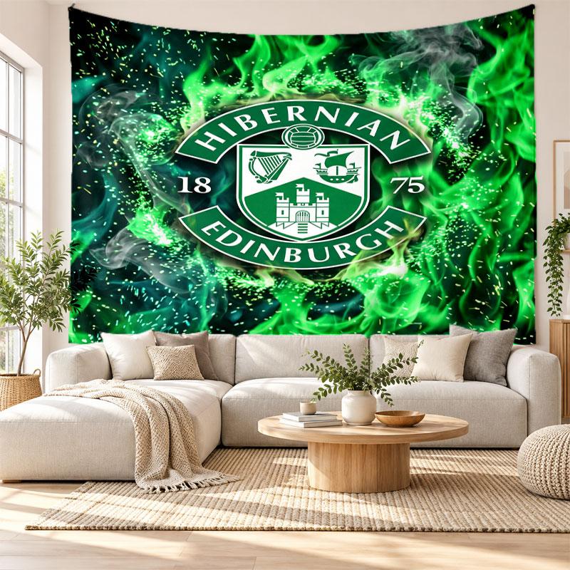 Hibernian FC Wall Tapestry, Soft Fabric Wall Hanging, Decorative Backdrop For Bedroom Home Wall Art