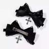 2pcs Gothic Style Bow Hair Clip Sweet Cool Hair Accessories Cosplay Black Wine Red Lace Hair Alligator Clips Barrette