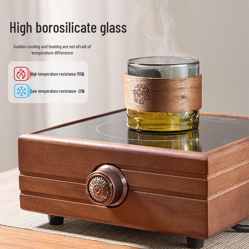 6-Piece Heat-Resistant Borosilicate Glass Teacup Set