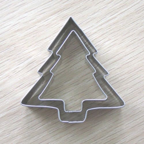 Nagao Stainless Steel Cookie Cutter, Tree Shape, Medium and Small, 2 Pieces