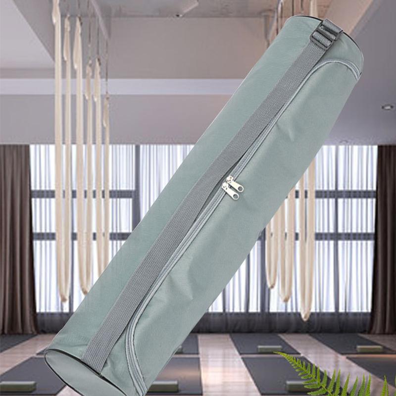Yoga Mat Storage Bag Oxford Cloth Waterproof Zipper Switch Yoga Mat Carrier with Adjustable Strap for Gym Grey