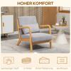Elegant Lounge Chair with Wooden Frame and Foam Padding, Velvet Look, for Living Room, Bedroom, Grey