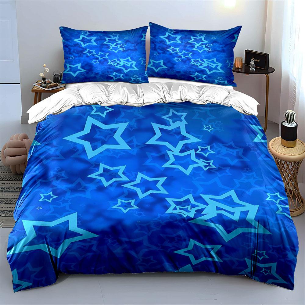 Blue Starry Night Bedding Set Bedding Duvet Cover Set Duvet Cover Pillowcases (1 * Duvet Cover 2 * Pillowcases, Without Duvet Insert)