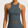 Women’s Seamless Racerback Yoga Tank Top – Belly Covering Fitness Sports Apparel