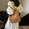 Large Capacity Knitted Bag Women's Summer New Woven Straw Bag Commuter Seaside Vacation Beach Bag