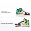 Zapatillas Air 1 Mid SE PS Drip para niños en color negro y naranja team-kumquat DJ6562-038