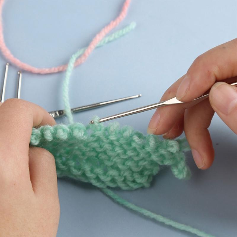 16/32/37Pcs Stainless Steel Crochet Hook Big Eye Knitting Needle Knitting Markers Set with Case for Crochet Hobbyist