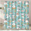 Cute Fox Flower Washable Dirt-Resistant Shower Curtain Shower Head Waterproof Polyester Bath Curtain For Home Decor Accessories