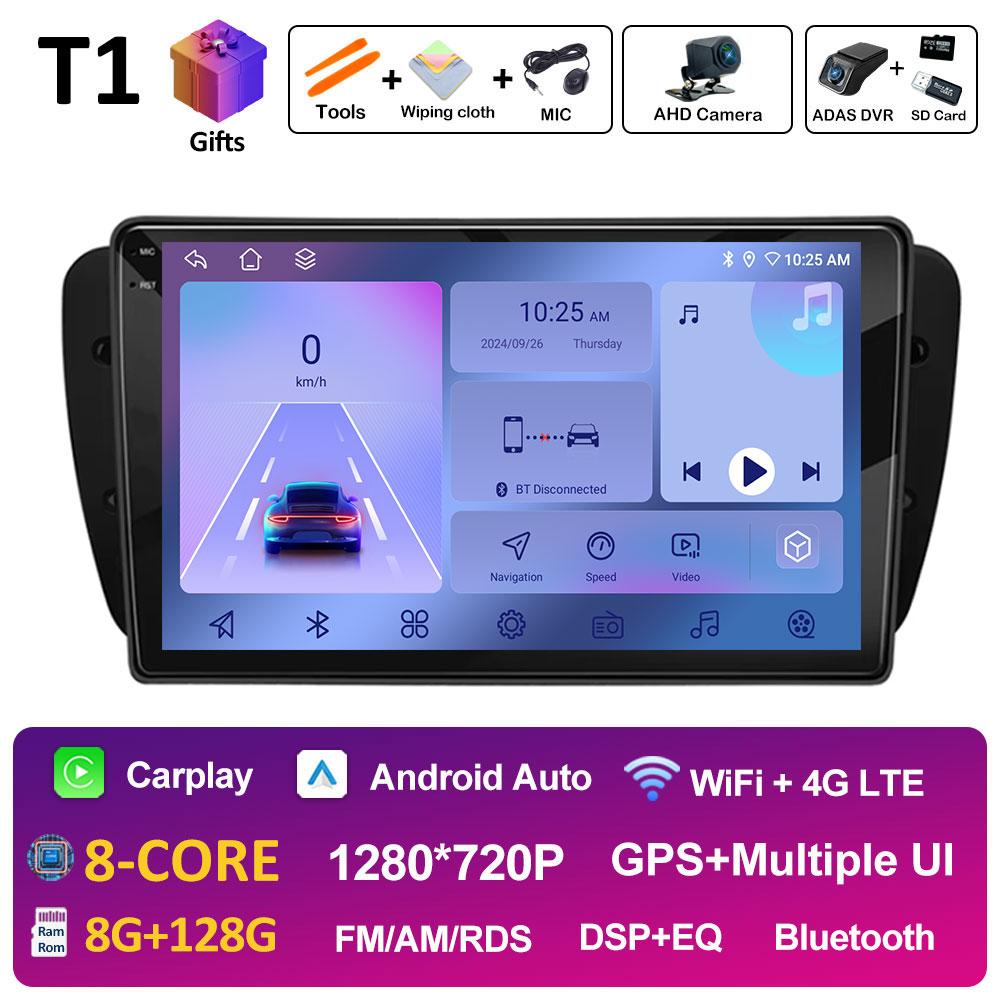 For Seat Ibiza MK4 6J 2008 2009 2010 2011 2012 - 2015 Navigation GPS Autoradio DSP Stereo Android OS QLED IPS Screen Accessories