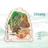 Yunnan Lincang Stadt Touristenmagnet: Nationale Sehenswürdigkeiten Metall- & Holz-Souvenir-Aufkleber