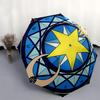 Stained Window Panel with Star, Moon, Sun DesignUmbrella, Portable 3-Fold Umbrella for Men & Women,Christmas Gift ES297