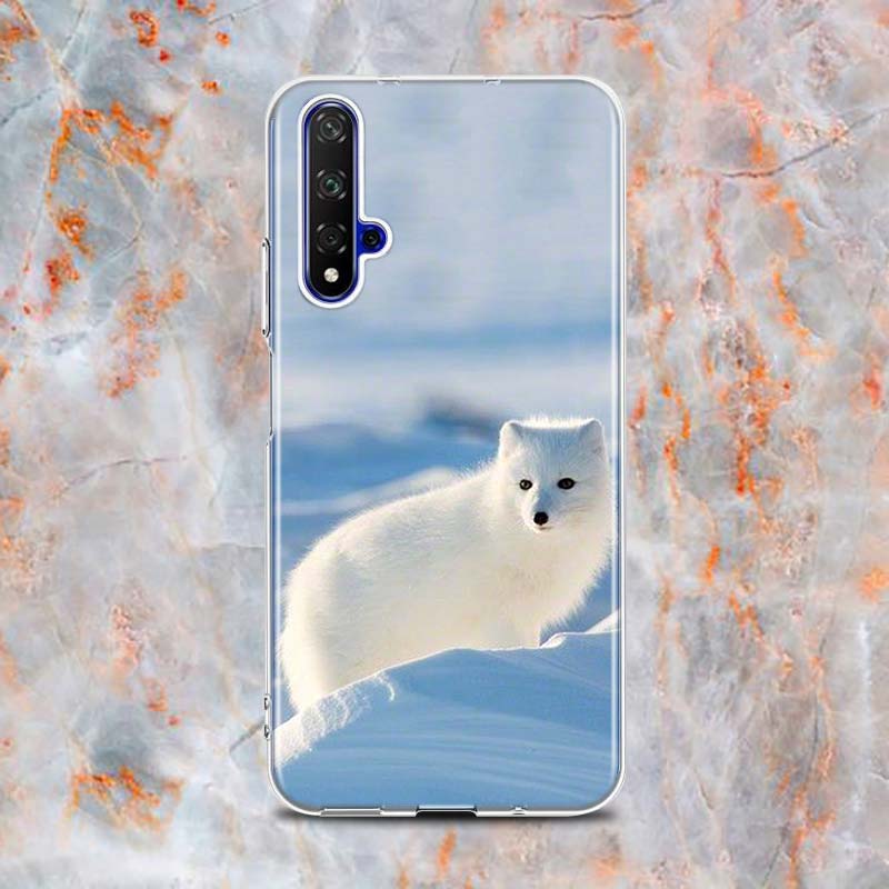 Roztomilý silikonový kryt na telefon polární liška pro Honor 20 20S 20E 8 8A Prime 8X MAX 8C 8S 7A 7C 7S Pro