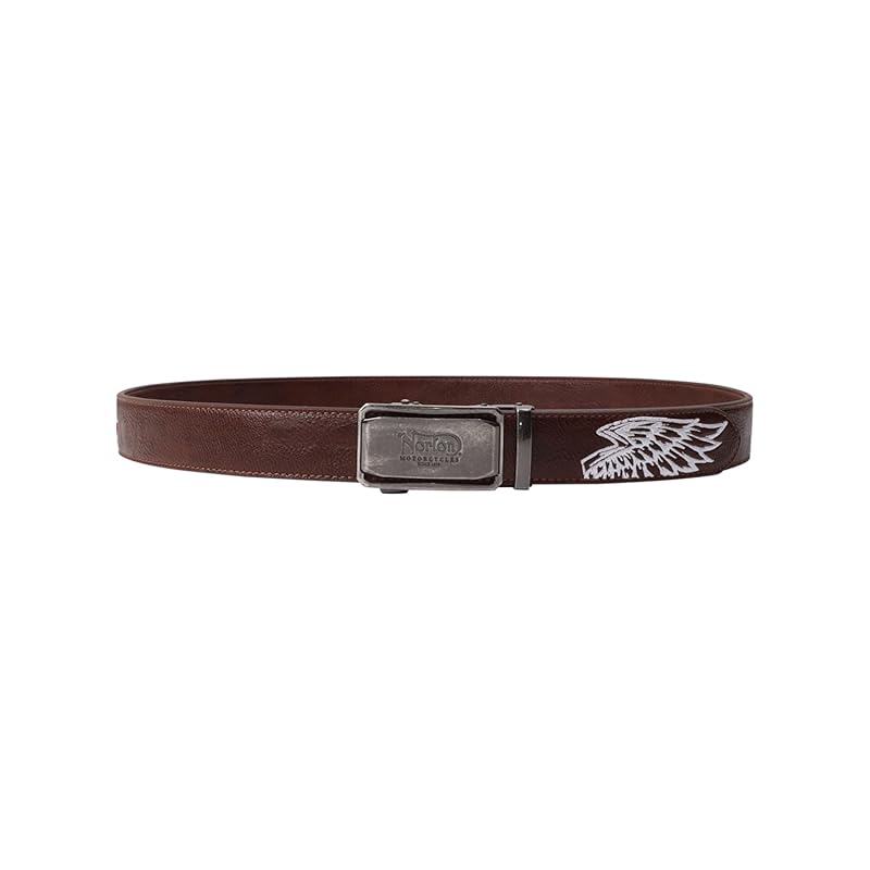 

[Norton] PU leather color line Hallless belt One-touch method free size casual men s ladies 243N8102 brown F