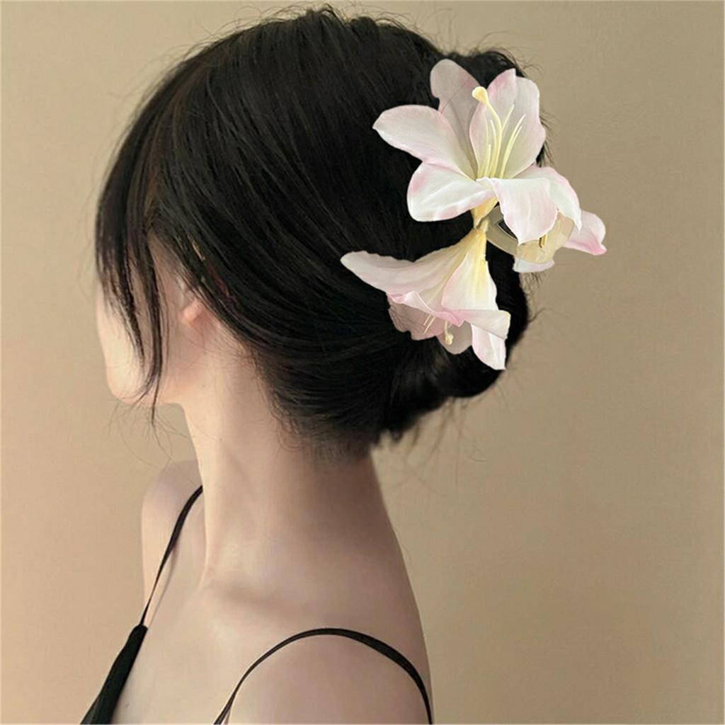 Elegant Lily Flower Hair Clip Strong Grip Hair Claw Clip With Acrylic Clamp For Women Of All Ages Various Outfit