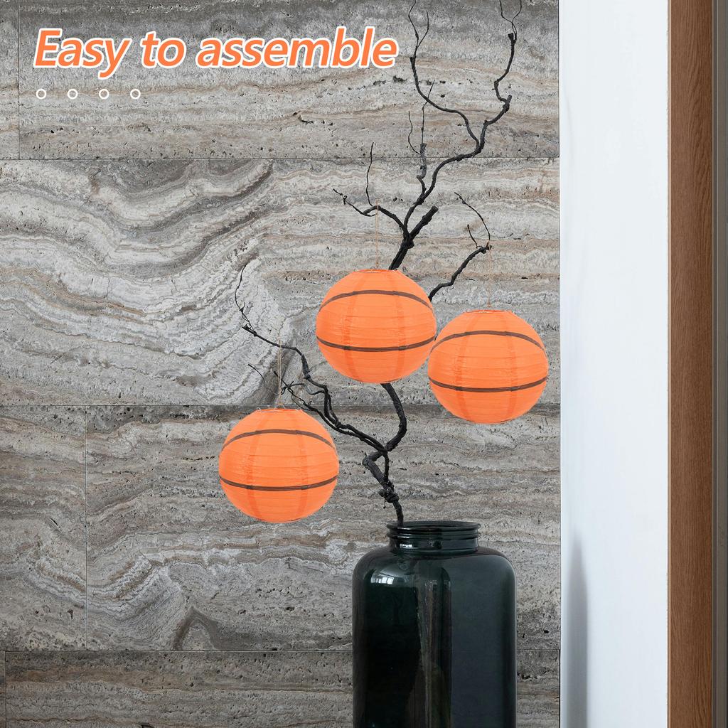3Pcs Sports Themed Lanterns Decorative Paper Lanterns Hanging for Party Birthday Classroom Sports Events Decorations
