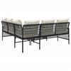 2 Piece Garden Sofa Set with Cushions Black Poly Rattan