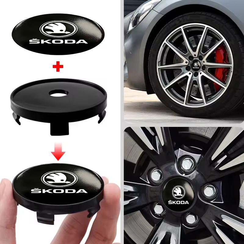 Wheel Hub Sticker Base Wheel Center Cap Exterior Accessories For Skoda octavia a5 a4 mk1 2 fabia superb rapid mk3 yeti 2006 aqr888