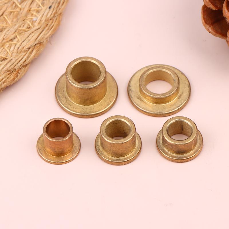 5Pcs Flanging Self-Lubricating Bearing Powder Metallurgy Oil Guide Sleeve With Edge Step Shoulder Flange Bushing Copper Sleeve