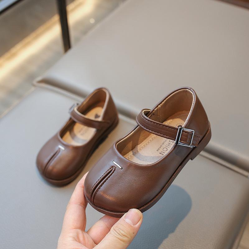 Chaussures Princesses Basses en Cuir pour Filles Printemps/Automne 2026 - Semelle Souple & Polyvalentes