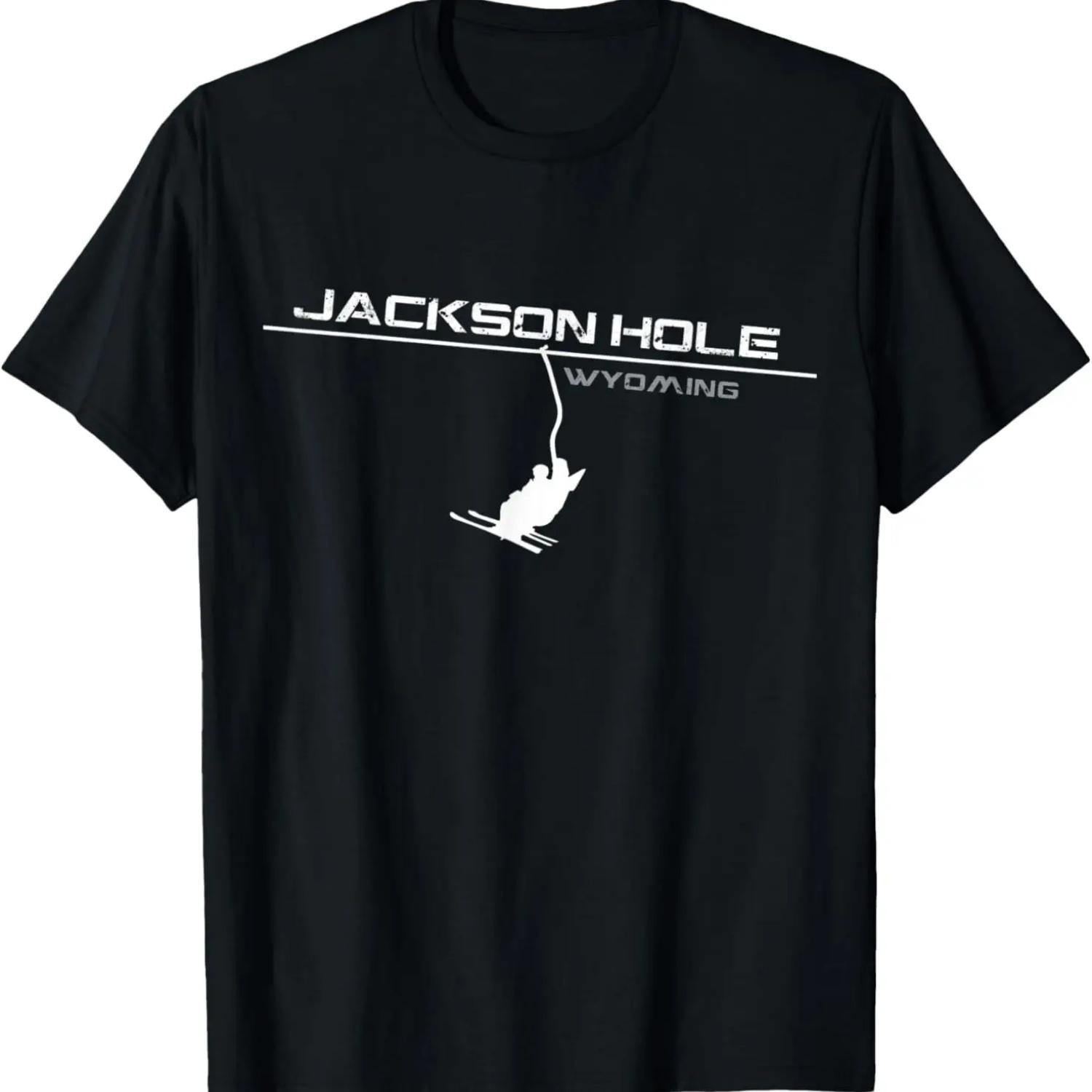 Jackson Hole Wyoming SkiLift Graphic Vintage T-Shirt S