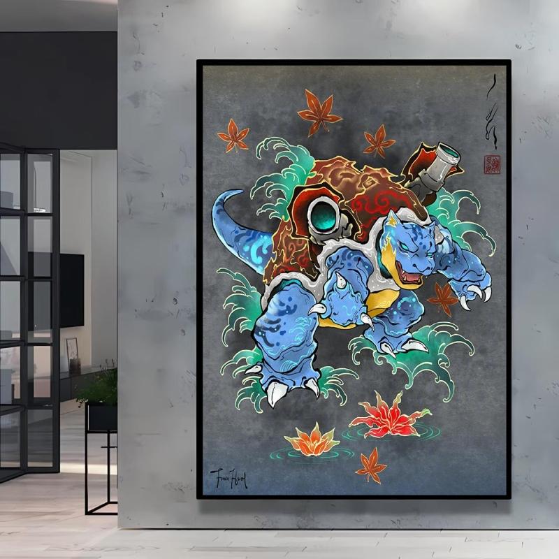 Japanese Classic Anime  Charizard Decorative Painting High Quality Canvas  Modern Home Bedroom Wall Picture Decorative