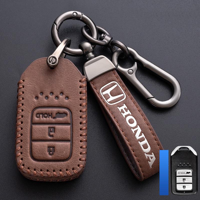 Leather Car Key Remote Cover Full Case Accessories For Honda Civic Accord HR-V CR-V CRV 11th 2022 2023 City Fit Odyssey Jade