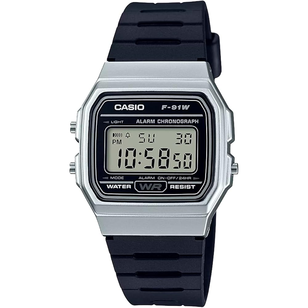 Casio F-91WM-7A Quartz Watch Unisex White Dial Resin Band Water Resistant