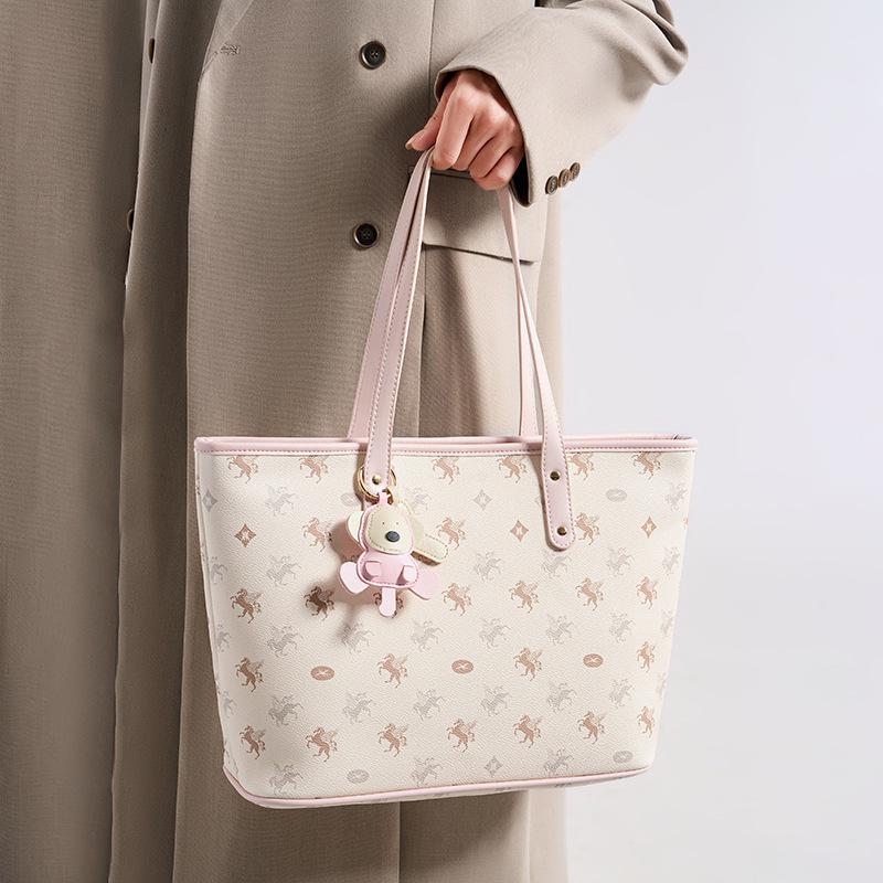 Trend Foreign Style 2025 New Tote Bag Women's Large-capacity Commuting Shoulder Handbag Printing New Tote Bag