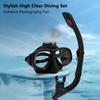 Snorkeling Mask with Action Cam Mount Dry Snorkel Set Comfortable Silicone Diving Goggle for Travel Easy Breathing