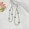 Ins Y2K Silver Love Heart Bowknot Phone Charm Strap Bead Pendant For Phone Accessories Hanging Rope Girl Jewelry