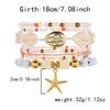 Bohemian Multilayer Shell Starfish Bracelets for Women Summer Beach Elastic Beaded Anklet Bracelet Set Vacation Jewelry Gift
