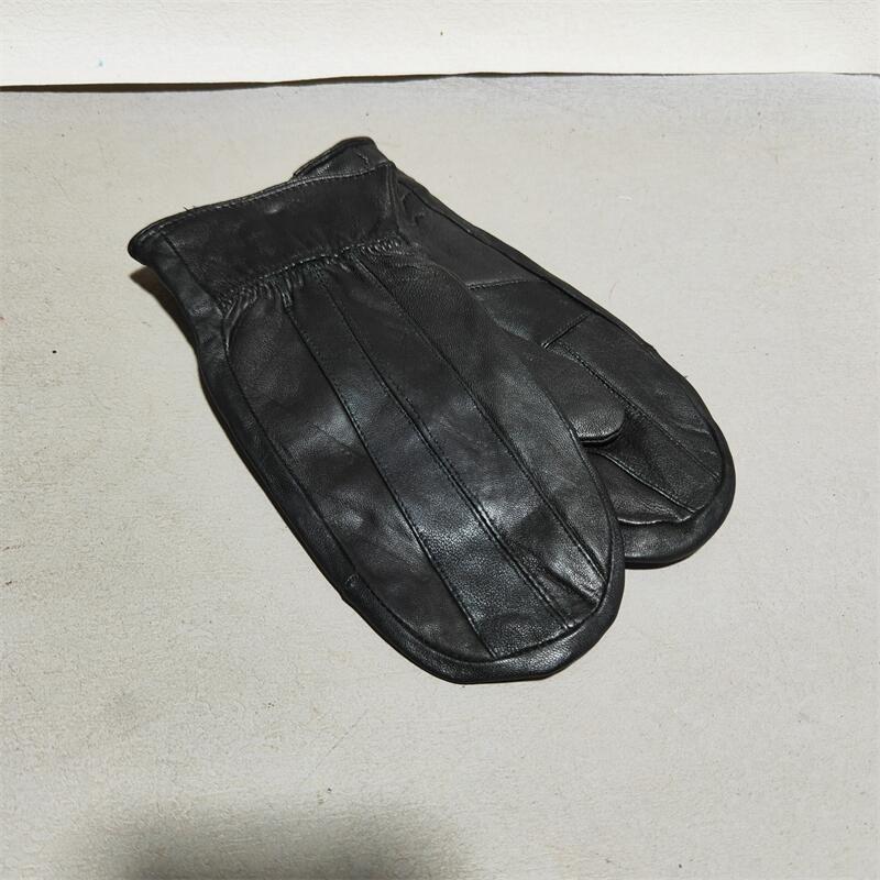 

Foreign Trade Export Tail Goods OEM Shopping Mall Withdraw from Cupboard Counter Tail Goods Leather Leak-Picking Inventory Sheepskin Women Glove Bag Men Black Gloves No.1