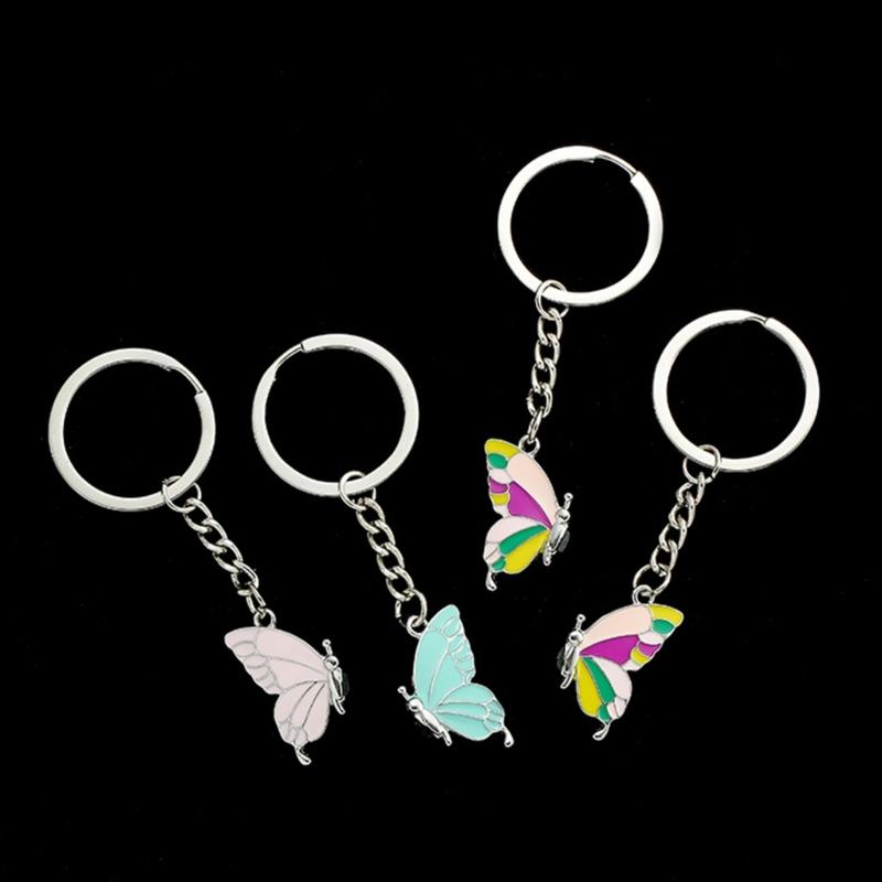 Cute Butterfly Magnetic Keychain Best Friend Key Chain for Women Handbag Car Keyholder Friendship Keyring Jewelry Gift
