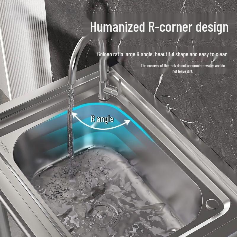 201 Edelstahl-Küchenspüle mit Ständer