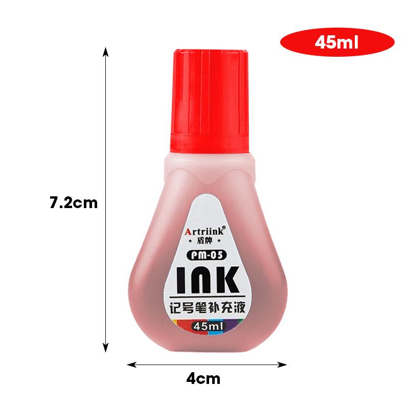 45ml Box of Permanent Markers Ink Quick-Drying Waterproof Black Red Blue Colors Oil-Based Filler Liquid for Pens