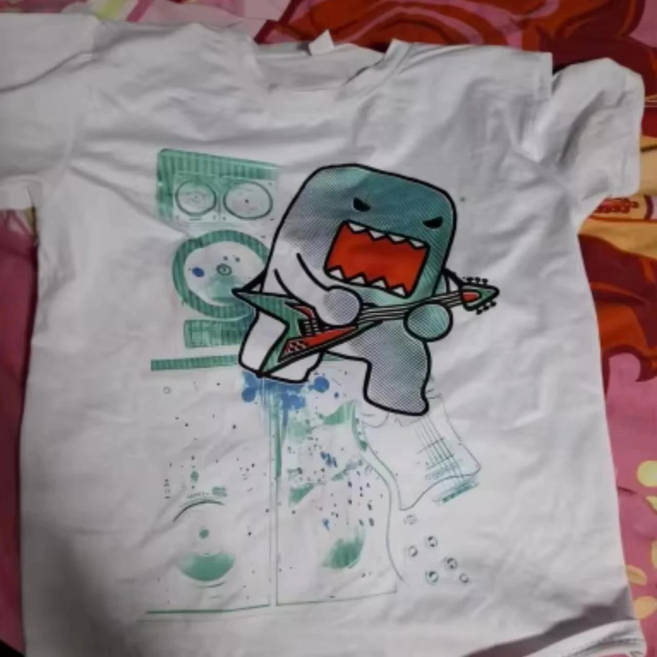 

2025 Summer Funny Pattern Daily T-Shirts Men and Women Simple Color Block Versatile Gothic Short-Sleeves Loose Tees S