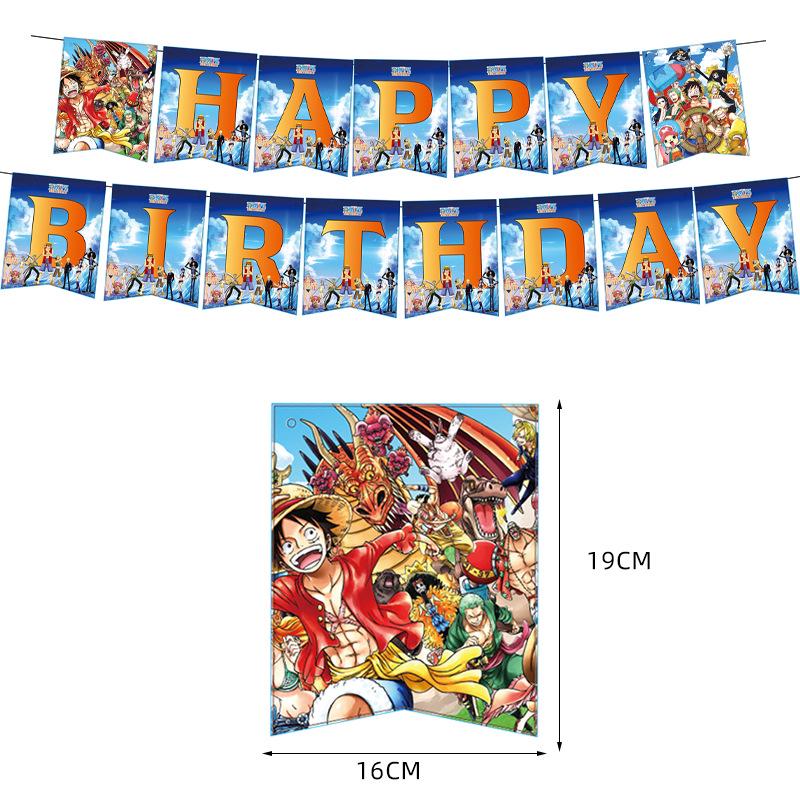 One Piece Birthday Party Supplies: Disposable Tableware Set & Decorations