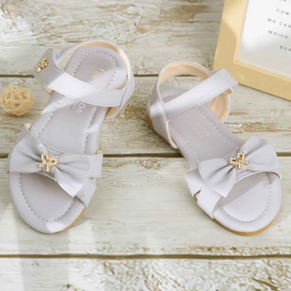 

Милые однотонные туфли на плоской подошве для девочек, модные универсальные сандалии принцессы с милым бантом, шикарная детская пляжная обувь для летнего отпуска 24 фиолетовый