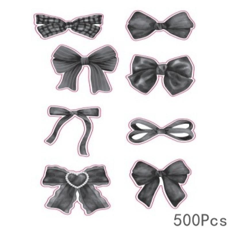 500 ark Tegneserie Sløyfe Klistremerker Rosa Sløyfe Forseglingsklistremerker Kreative DIY Dekorasjonsklistremerker Barn Belønningsetikett Gaver