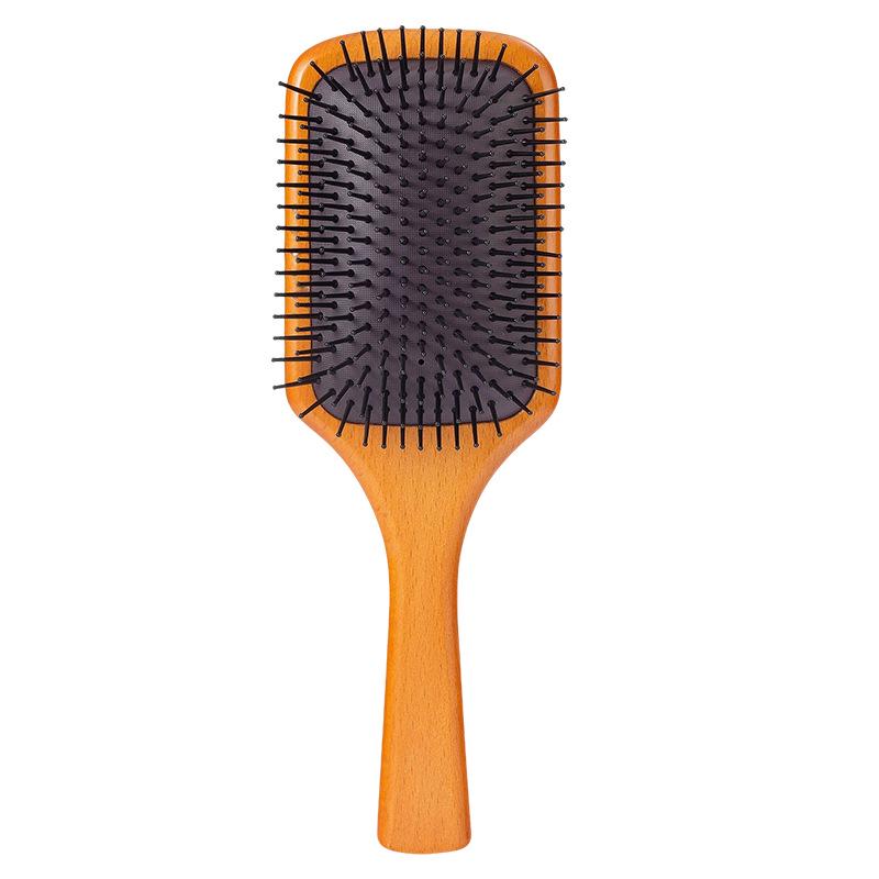 Beech Wood Air Cushion Massage Comb for Scalp and Hair Care