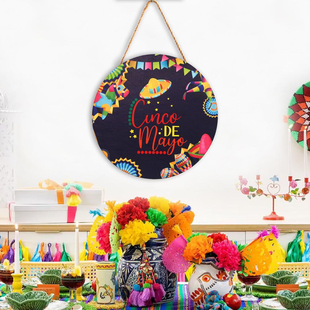 Vibrant Cinco De Mayo Wooden Sign For Festive Indoor Decoration And Party Decor
