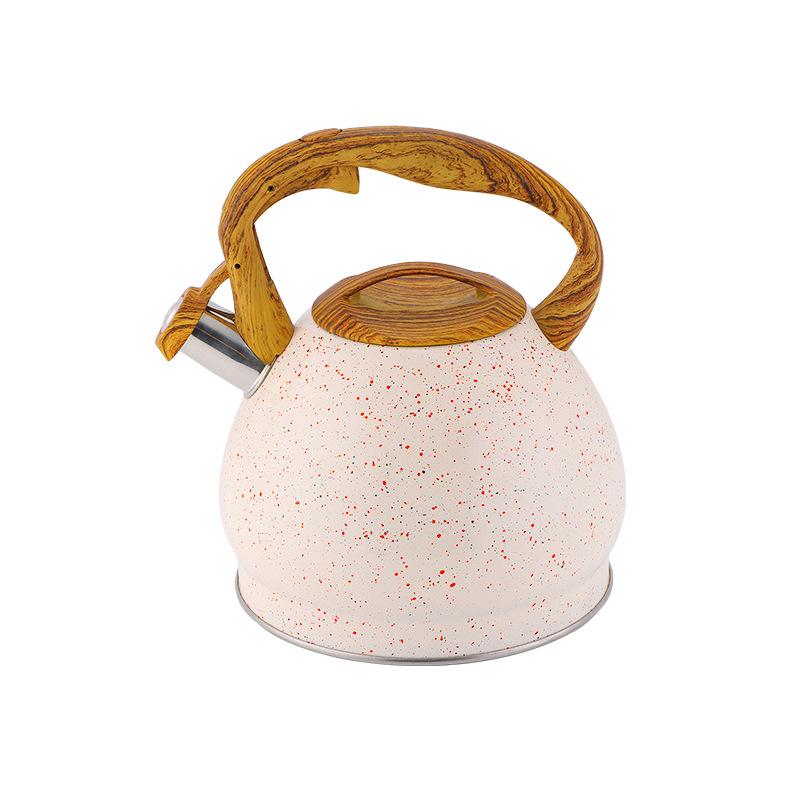 High value induction cooker gas gas general stainless steel kettle 3 liter milky white marble whistling kettle